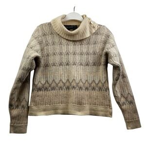 Jeanne Pierre Petites Sweater Womens S Wool Angora Blend Fair Isle-Inspired Warm